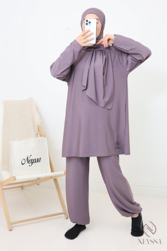 Long bath burkini with hijab, comfortable and dries fast, by Neyssa 2