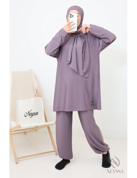 Lange Badeburkini mit Hijab, bequem und schnell trocknend, by Neyssa