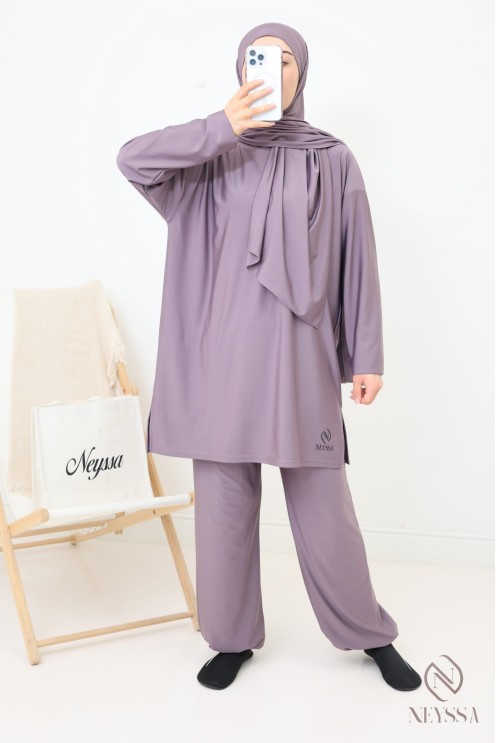 Lange Badeburkini mit Hijab, bequem und schnell trocknend, by Neyssa