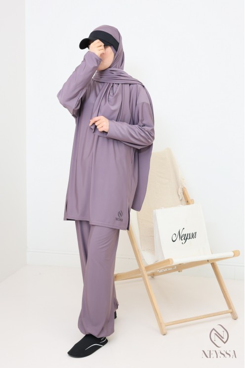 Lange Badeburkini mit Hijab, bequem und schnell trocknend, by Neyssa