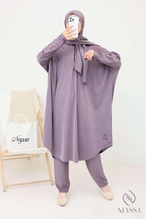 Burkini de bain long coupe modeste pour femme voilée, séchage rapide