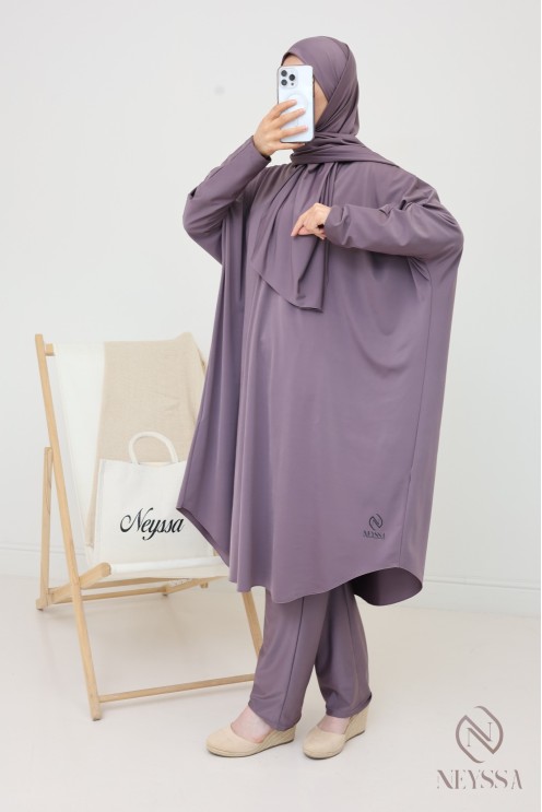 Burkini de bain long coupe modeste pour femme voilée, séchage rapide