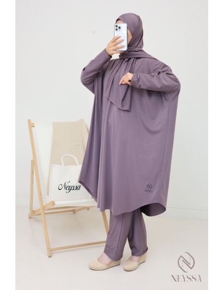 Burkini de bain long coupe modeste pour femme voilée, séchage rapide