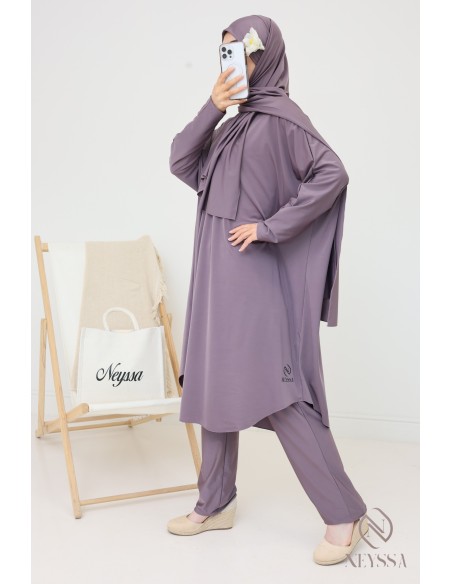 Burkini de bain long coupe modeste pour femme voilée, séchage rapide