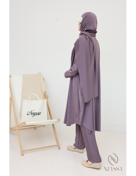 Dezent geschnittener langer Schwimm-Burkini für verschleierte Frauen