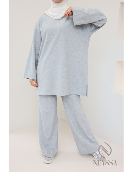 Ensemble haut + pantalon ample en coton, tenue modeste hijabi