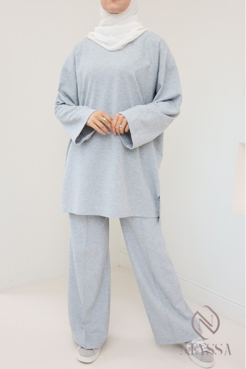 Top + loose cotton pants set, modest hijabi outfit