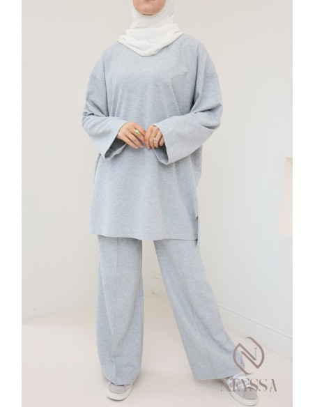 Ensemble haut + pantalon ample en coton, tenue modeste hijabi