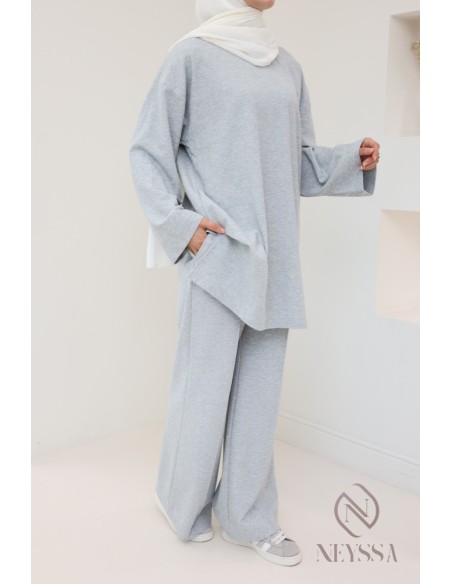Ensemble haut + pantalon ample en coton, tenue modeste hijabi