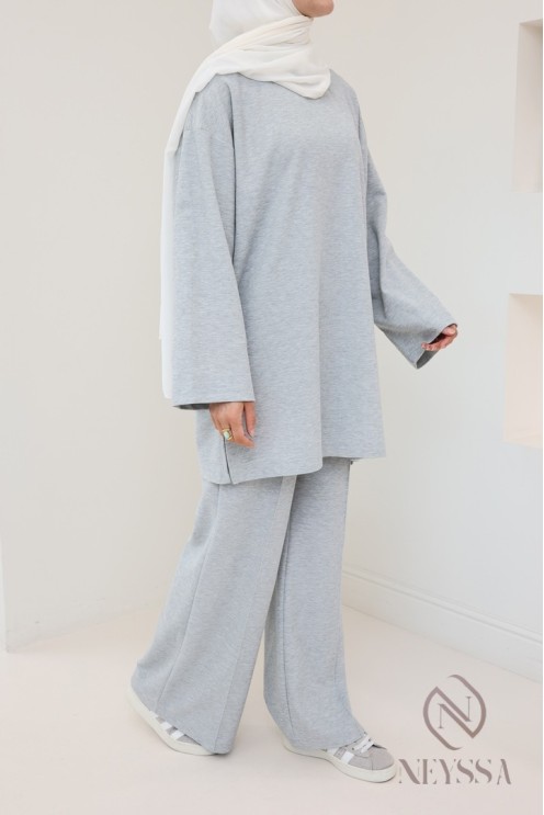 Ensemble haut + pantalon ample en coton, tenue modeste hijabi