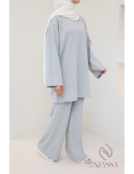Ensemble haut + pantalon ample en coton, tenue modeste hijabi