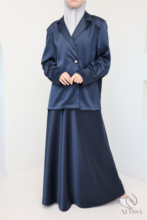 tailleur femme modest fashion bleu NEYSSA