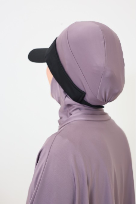 Burkini coupe ample tunique, palazzo et cagoule, tissu hydrofuge