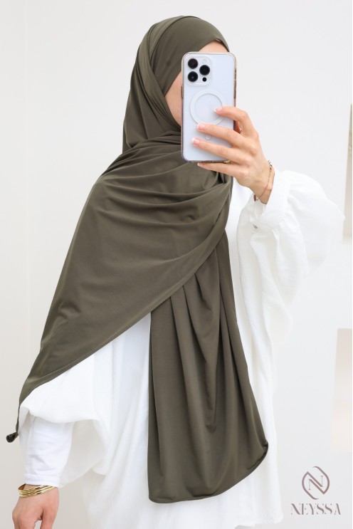 Hijab à nouer en jersey premium, hijab pratique et tendance pour femme
