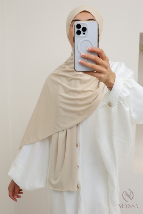 Hijab à nouer en jersey premium, hijab pratique et tendance pour femme