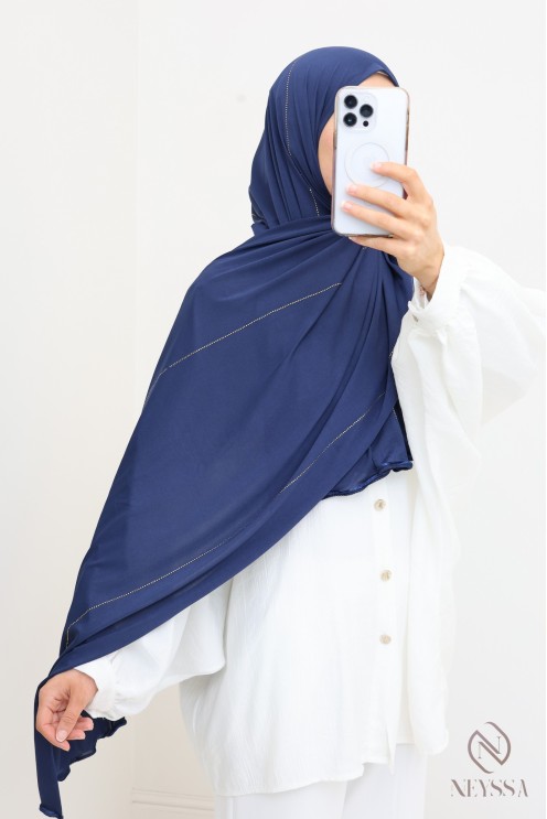 Wavy Premium-Jersey-Hijab mit Strasssteinchen, Hijab-Trend