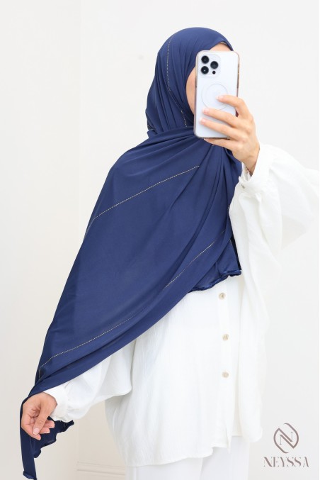 Wavy Premium-Jersey-Hijab mit Strasssteinchen, Hijab-Trend