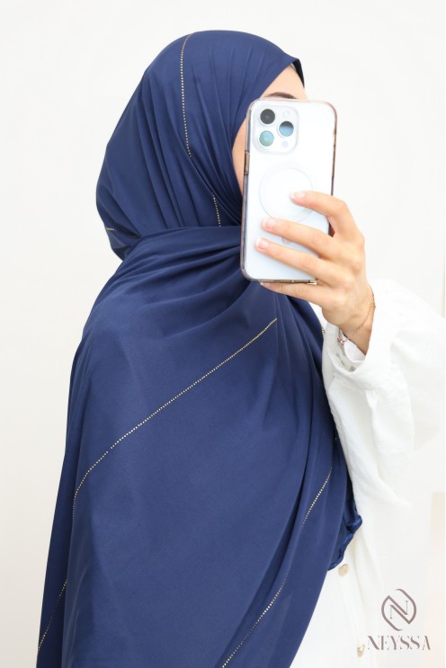 Wavy Premium-Jersey-Hijab mit Strasssteinchen, Hijab-Trend