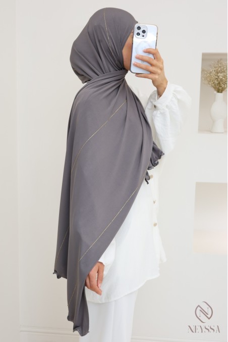 Wavy Premium-Jersey-Hijab mit Strasssteinchen, Hijab-Trend