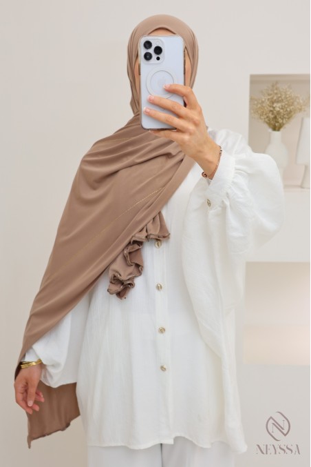 Hijab jersey premium wavy with rhinestone edging, hijabi trend
