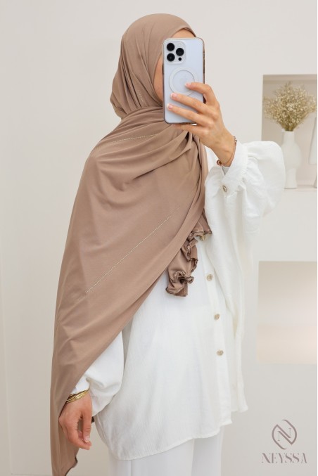 Wavy Premium-Jersey-Hijab mit Strasssteinchen, Hijab-Trend