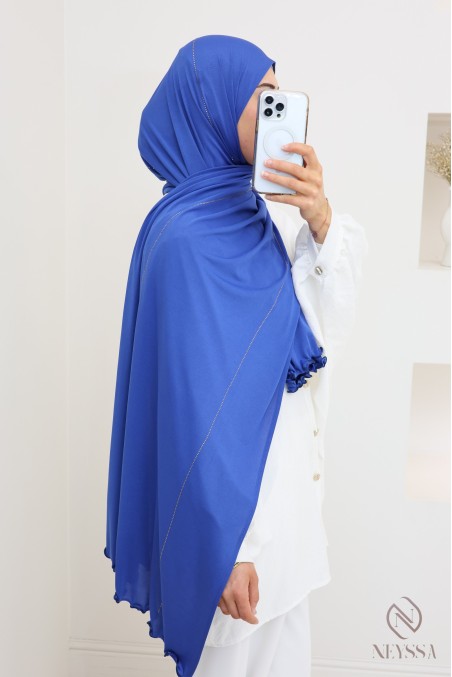 Wavy Premium-Jersey-Hijab mit Strasssteinchen, Hijab-Trend