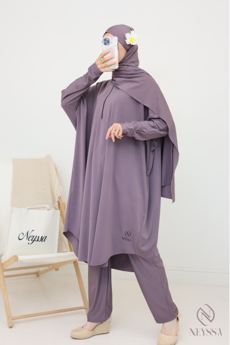 Burkini de bain long coupe modeste pour femme voilée, séchage rapide