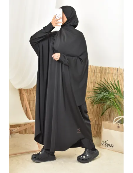Schwarzer Burkini-Jilbab-Badeanzug für muslimische Hijabi-Frauen
