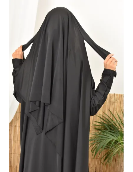 Schwarzer Burkini-Jilbab-Badeanzug für muslimische Hijabi-Frauen