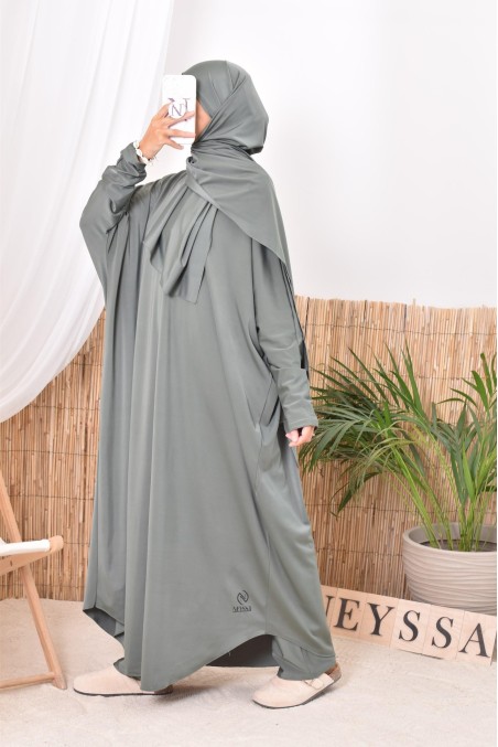 Long burkini swimwear, khaki for women, hijab for swimming