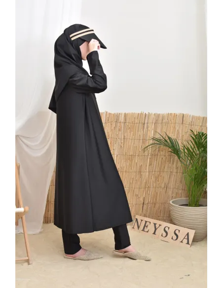4-piece burkini, long tunic, palazzo, hijab and belt, summer hijabi