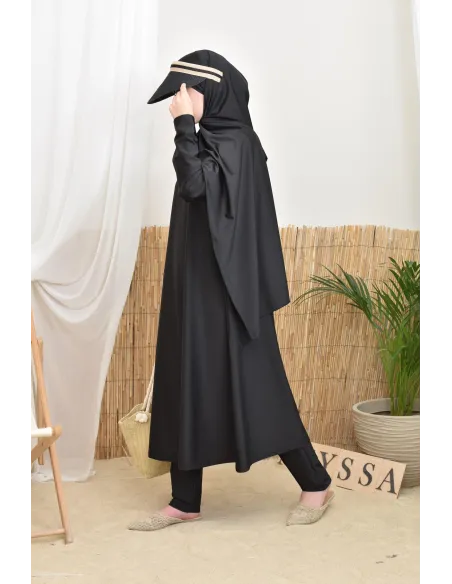 4-piece burkini, long tunic, palazzo, hijab and belt, summer hijabi