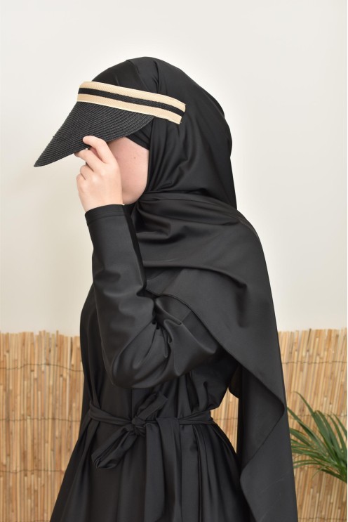 4-piece burkini, long tunic, palazzo, hijab and belt, summer hijabi