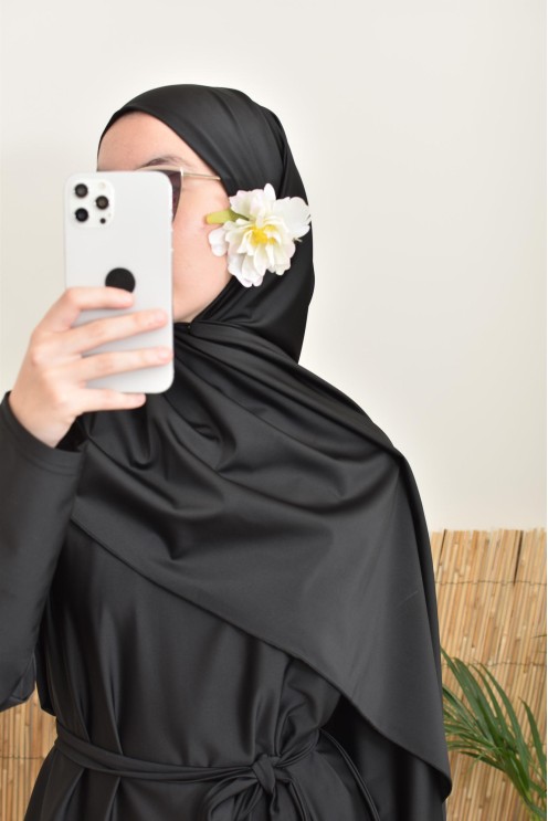 4-teiliger Burkini, lange Tunika, Palazzo,Hijab und Gürtel, Hijabi.