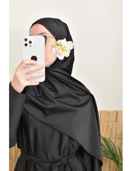 4-teiliger Burkini, lange Tunika, Palazzo,Hijab und Gürtel, Hijabi.