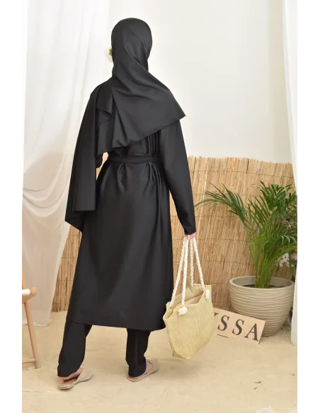 4-piece burkini, long tunic, palazzo, hijab and belt, summer hijabi