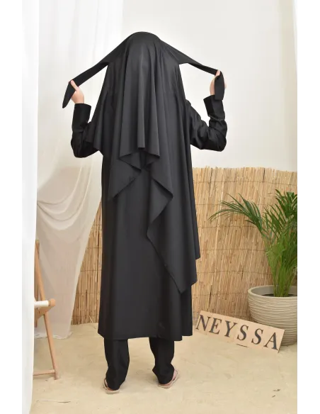 4-teiliger Burkini, lange Tunika, Palazzo,Hijab und Gürtel, Hijabi.