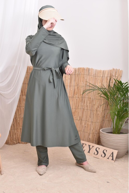 4-piece burkini, long tunic, palazzo, hijab and belt, summer hijabi