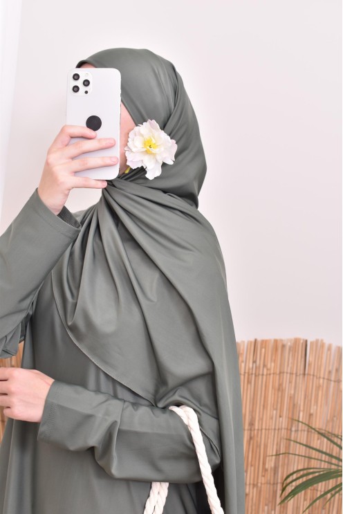 4-piece burkini, long tunic, palazzo, hijab and belt, summer hijabi