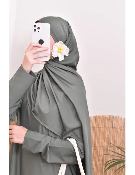 Burkini 4 pièces, tunique longue, palazzo,hijab et ceinture, hijabi