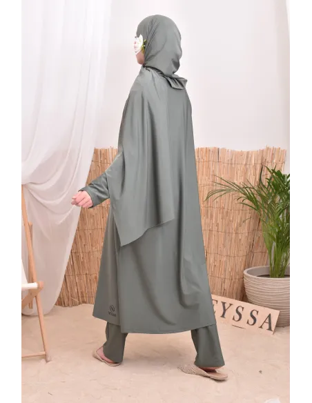 4-piece burkini, long tunic, palazzo, hijab and belt, summer hijabi