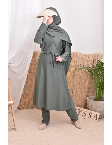 4-piece burkini, long tunic, palazzo, hijab and belt, summer hijabi