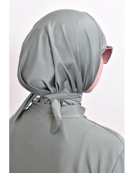 Ensemble burkini tunique longue zippée, pantalon et cagoule, séchage rapide
