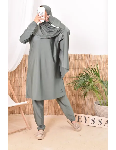 Burkini kaki lang mastour perfekt für die verschleierte Frau Neyssa Confection.