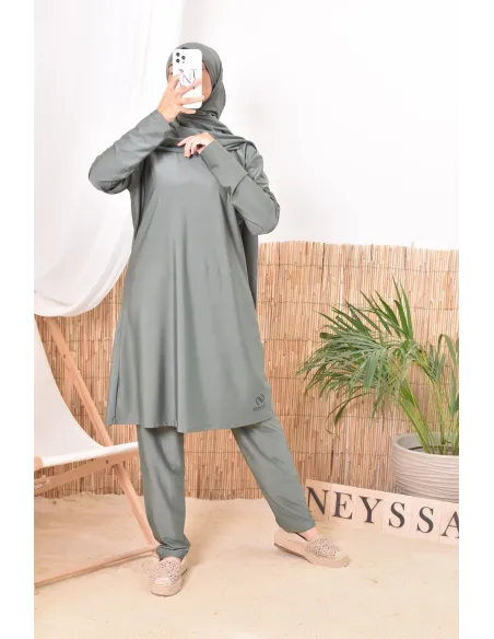 Burkini kaki lang mastour perfekt für die verschleierte Frau Neyssa Confection.