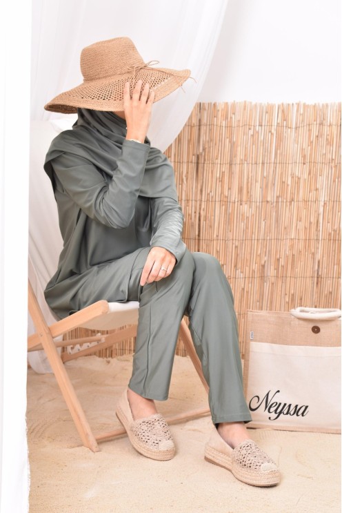 Long khaki mastour burkini perfect for the veiled woman Neyssa Confection