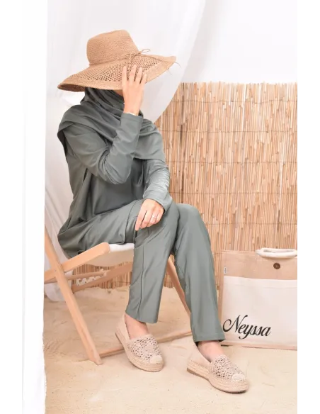 Burkini kaki lang mastour perfekt für die verschleierte Frau Neyssa Confection.