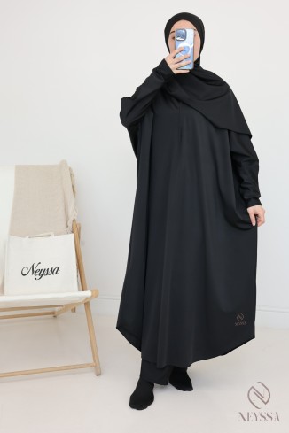 Burkini noir Jilbab de bain pour femme musulmane hijabi 2