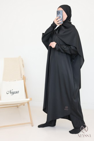 Burkini noir Jilbab de bain pour femme musulmane hijabi