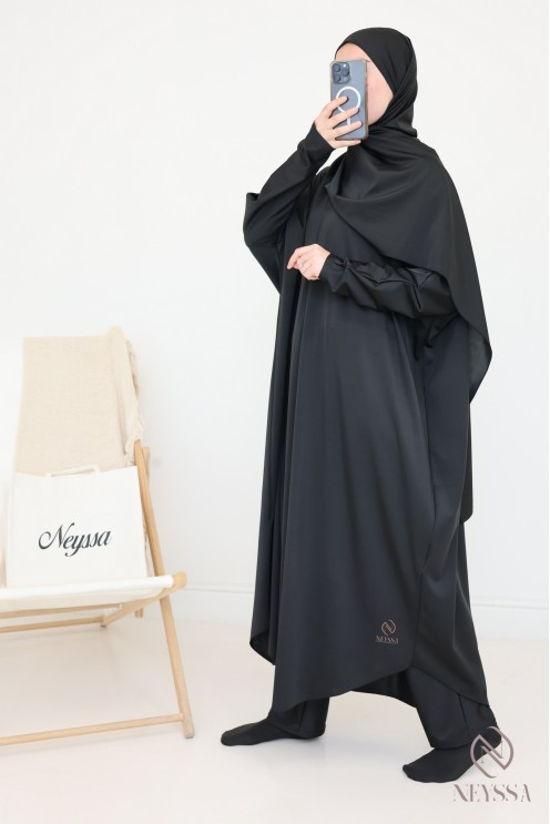 Burkini noir Jilbab de bain pour femme musulmane hijabi